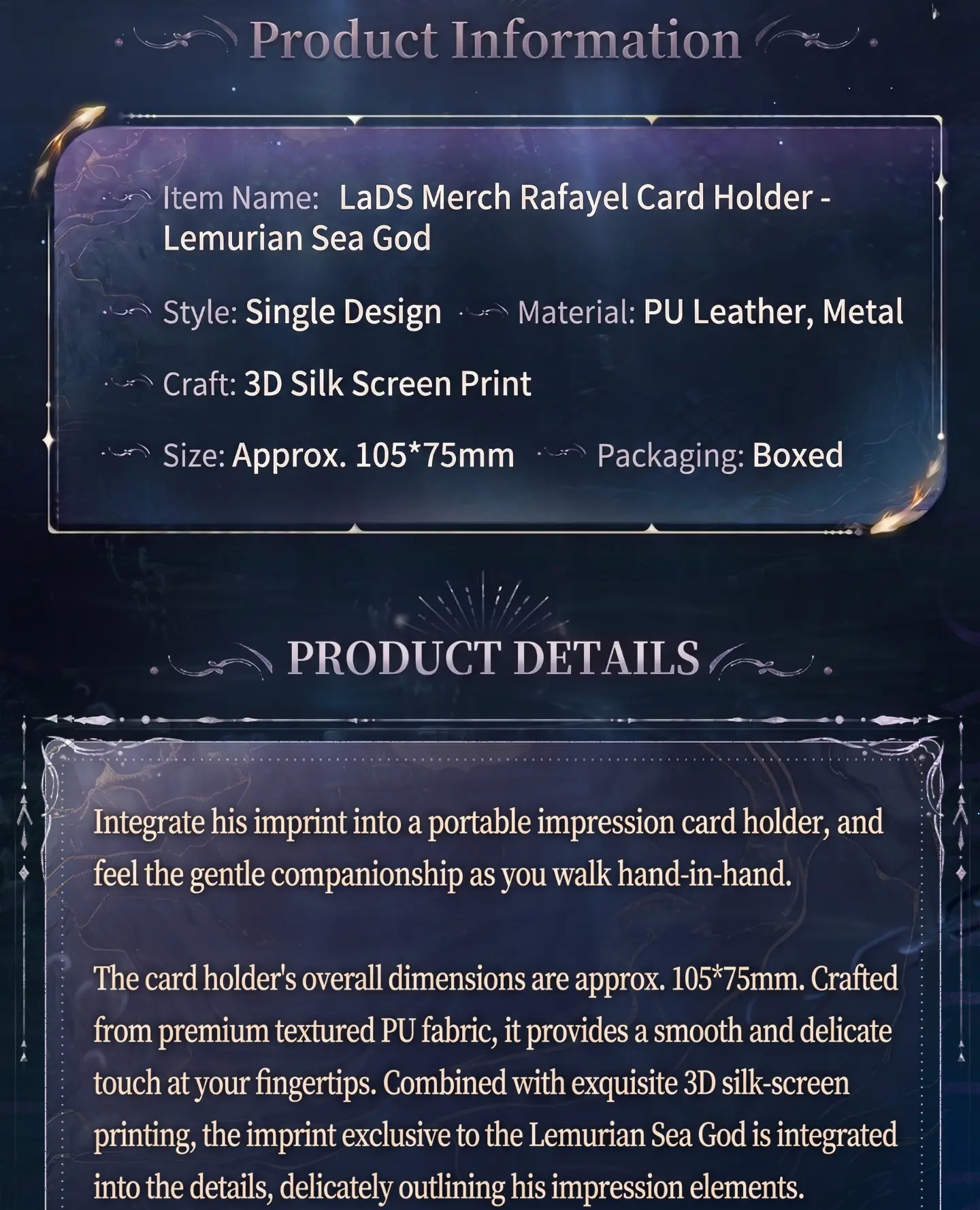 Rafayel Card Holder - Lemurian Sea God Love And Deepspace Rafayel Card Holder Lemurian Sea God Content 2