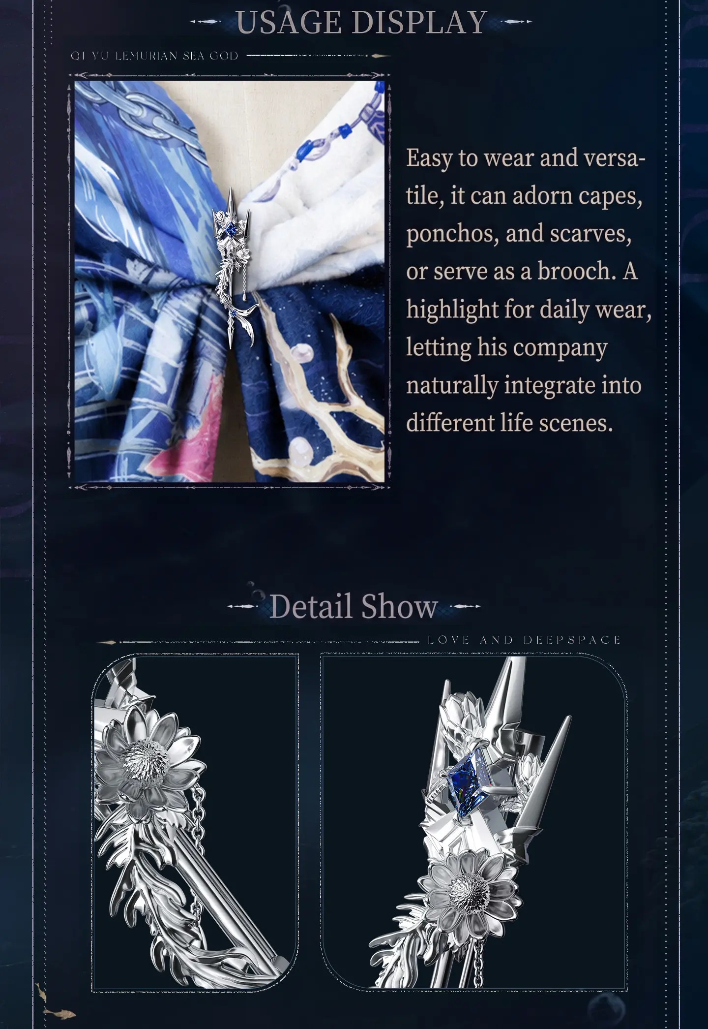 Rafayel Shawl Clip - Lemurian Sea God Love And Deepspace Rafayel Shawl Clip Lemurian Sea God Content 4