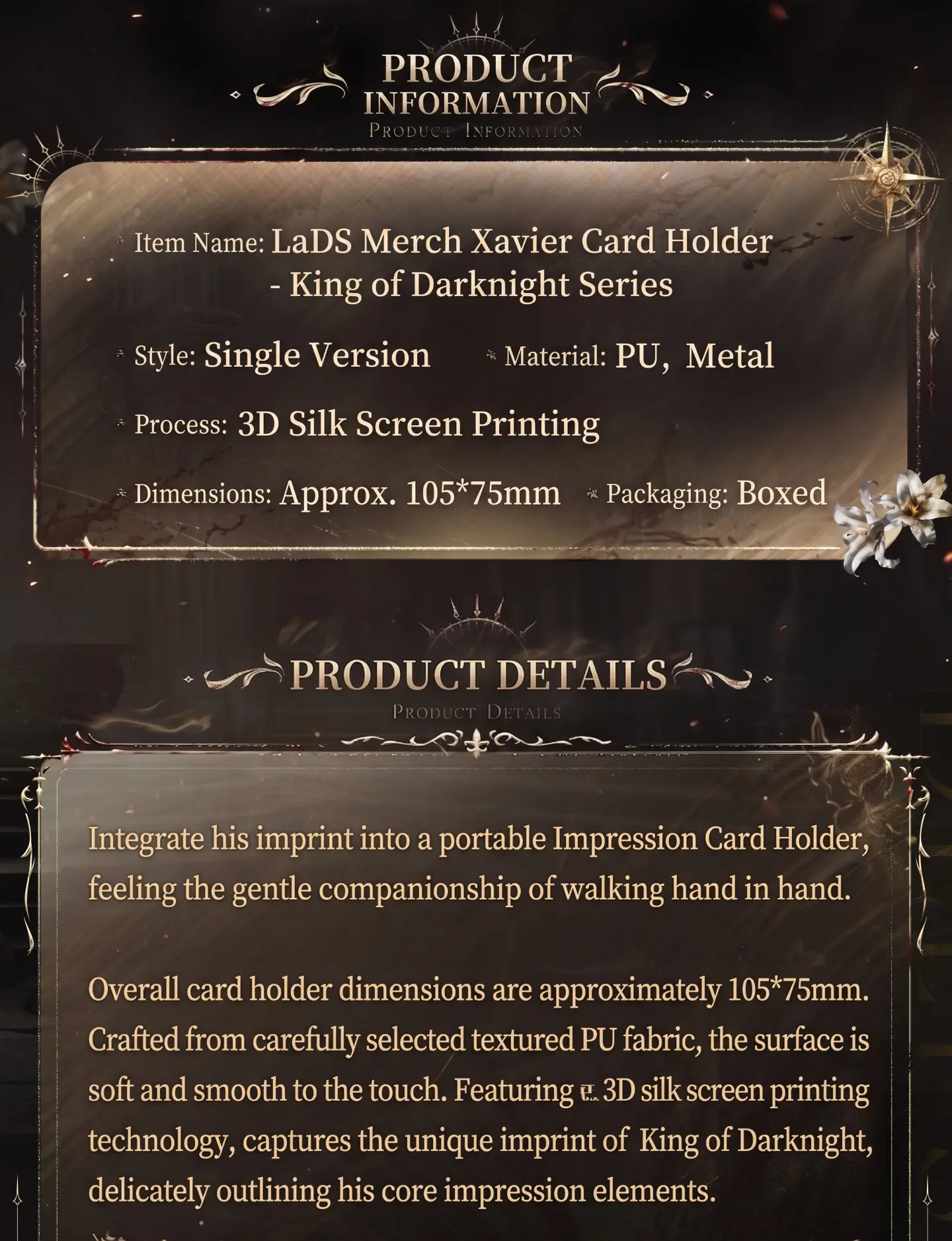 Xavier Card Holder - King Of Darknight Love And Deepspace Xavier Card Holder King Of Darknight Content 2