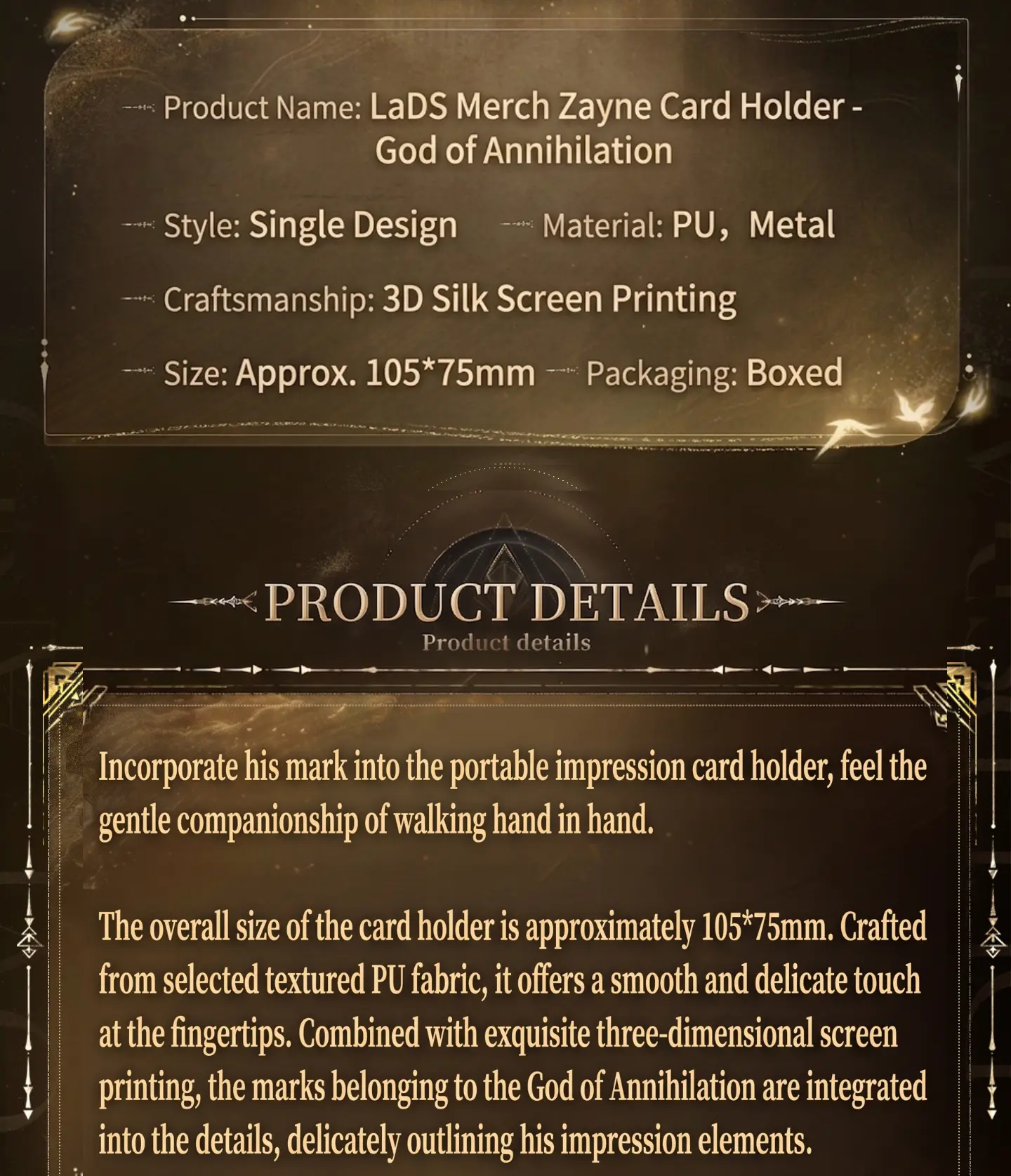 Zayne Card Holder - God Of Annihilation Love And Deepspace Zayne Card Holder God Of Annihilation Content 2