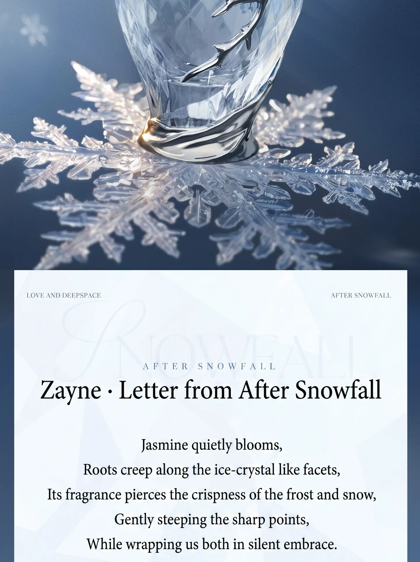 Zayne Perfume - After Snowfall Love And Deepspace Zayne Perfume After Snowfall Content 4