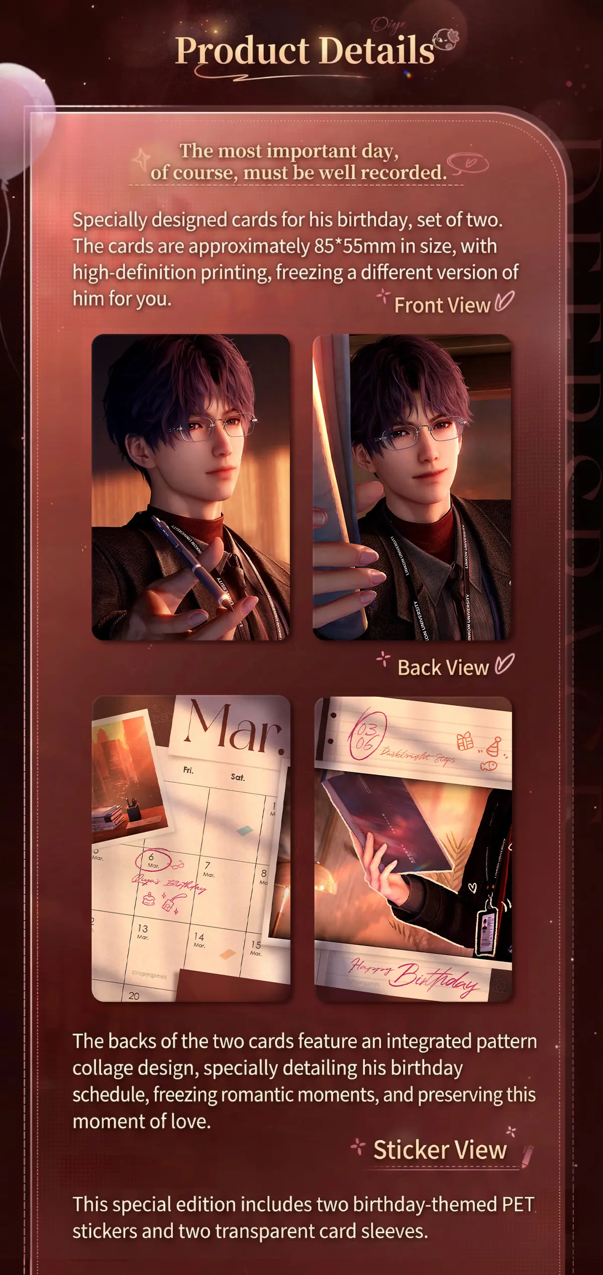 Rafayel Mini Card - Duskbright Steps Love And Deepspace Rafayel Mini Card Duskbright Steps Content 2