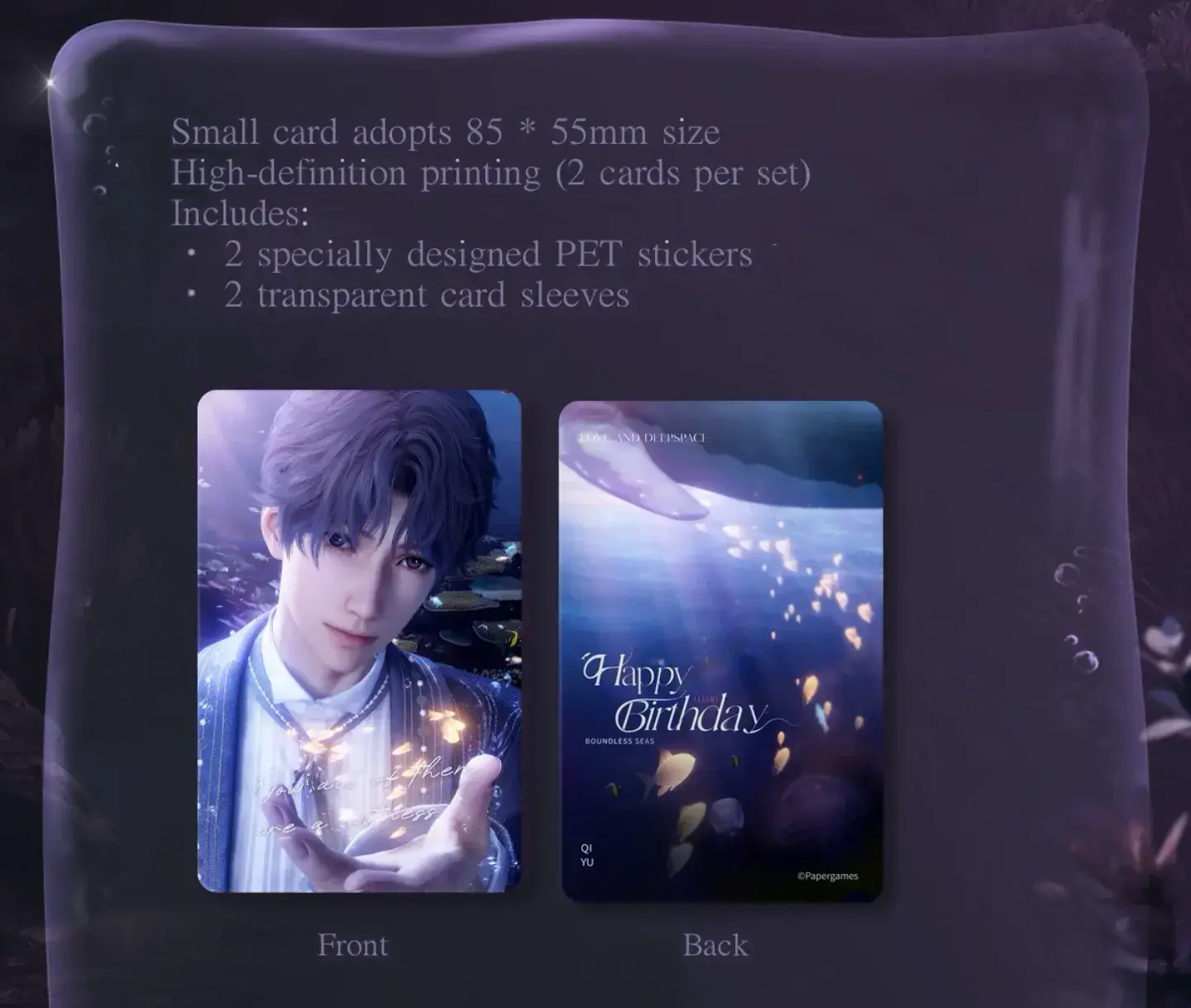 Rafayel Mini Card - Rafayel Birthday 2 Rafayel Mini Card - Rafayel Birthday Love And Deepspace Rafayel Mini Card Rafayel Birthday Content 1