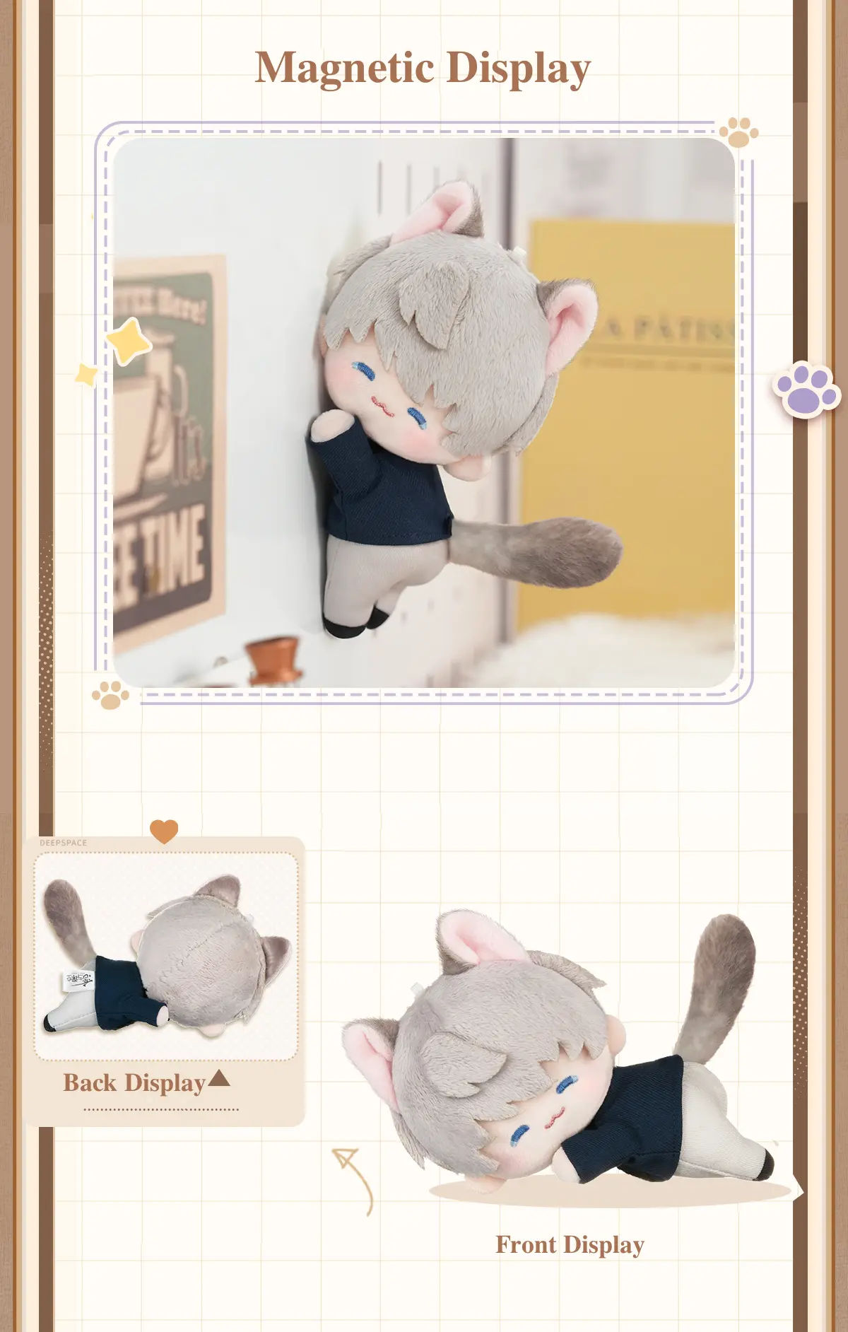 Xavier Magnetic Plush - 猫很想你 Love And Deepspace Xavier Magnetic Plush 猫很想你 Content 1