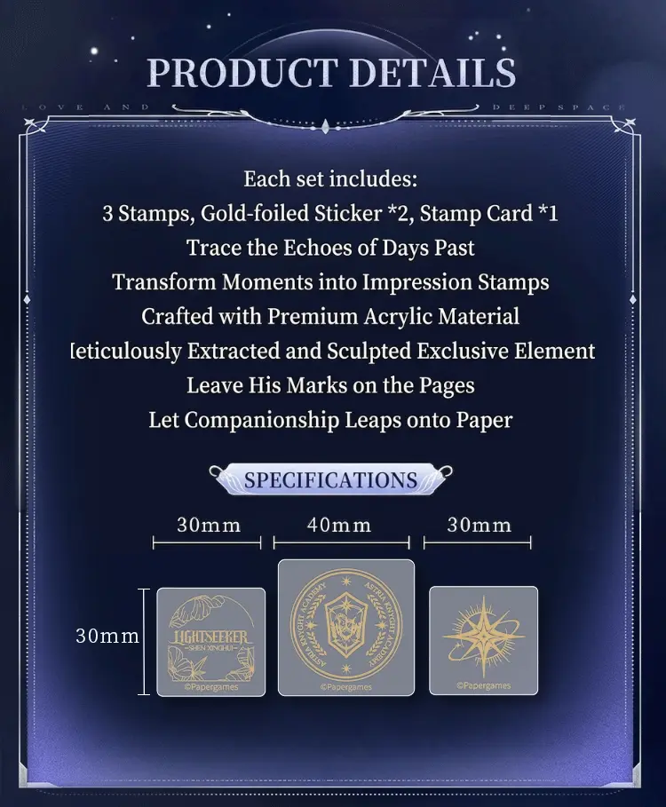 Xavier Stamp Set - Echoes Of The Past Love And Deepspace Xavier Stamp Set Echoes Of The Past Content 2