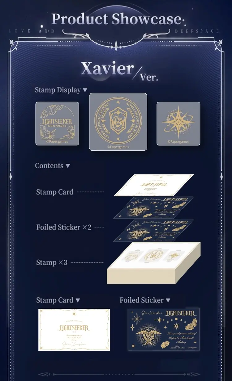 Xavier Stamp Set - Echoes Of The Past Love And Deepspace Xavier Stamp Set Echoes Of The Past Content 3