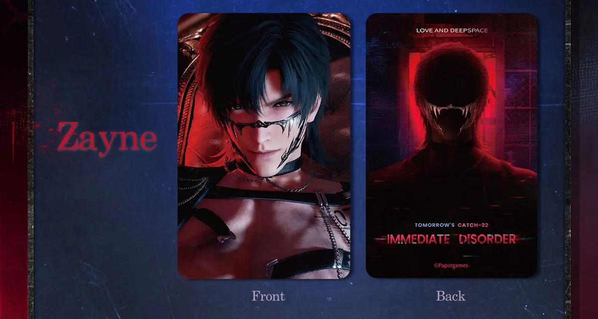 Zayne Mini Card - Immediate Disorder Love And Deepspace Zayne Mini Card Immediate Disorder Content 1